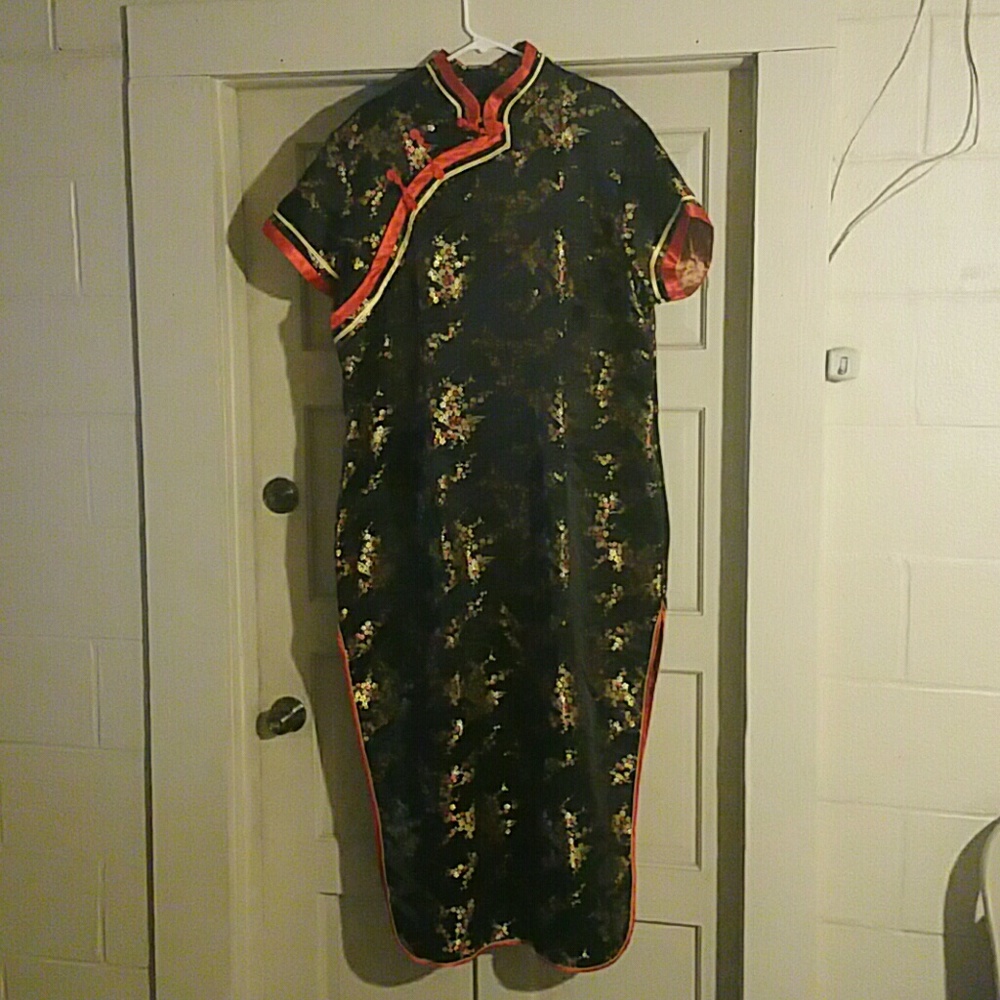 Traditional oriental dress kimono